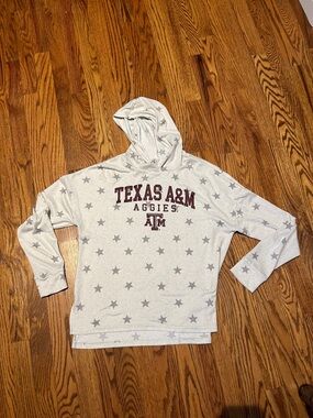 NWOT Texas A&M Aggies Star Print Hoodie - Light Gray Marled Knitwith Maroon Logo